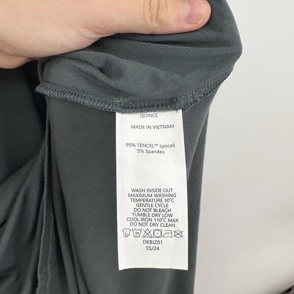 Quince Midi Dress Women Large Tencel Jersey Fit Flare Stretch Comfy Capsule Soft - Picture 7 of 9